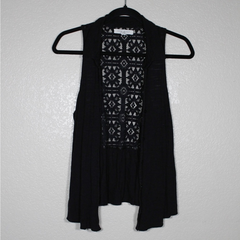 Dark Gray/Black Lacey Cardigan